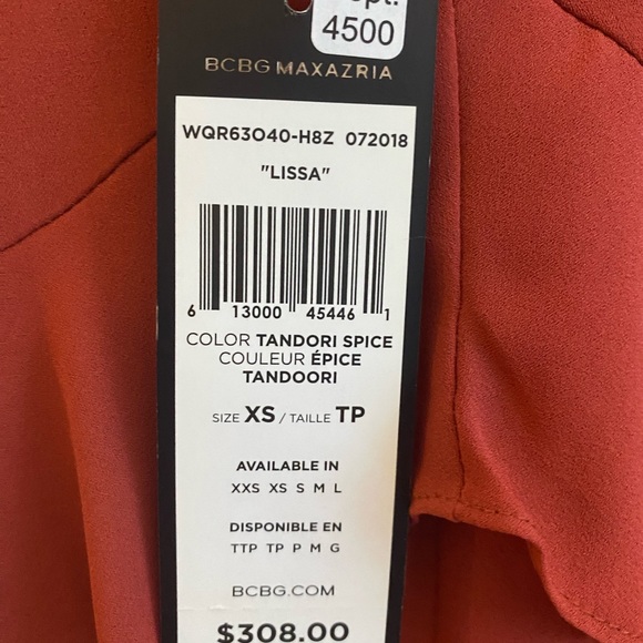 BCBGMAXAZRIA Lissa High Low Slip Dress Size XS - Picture 6 of 6